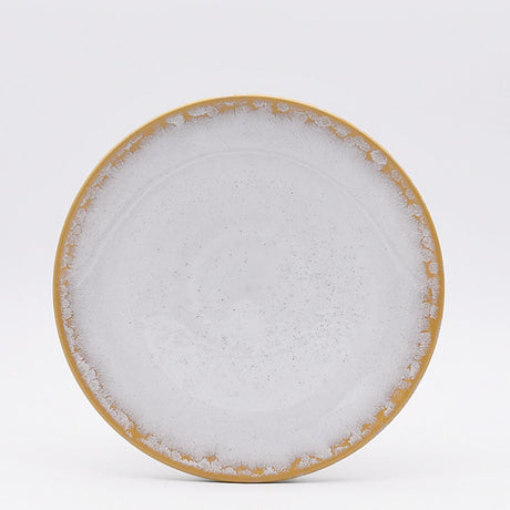 Grande assiette en grès de la collection portugaise Corals Assiette en grès "Amazonia" Blanche - 30cm