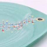 Grande assiette ou plat en verre vert I Artisanat portugais Assiette ou plat en verre "Marinha Grande" 38cm - Verte