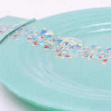 Grande assiette ou plat en verre vert I Artisanat portugais Assiette ou plat en verre "Marinha Grande" 38cm - Verte