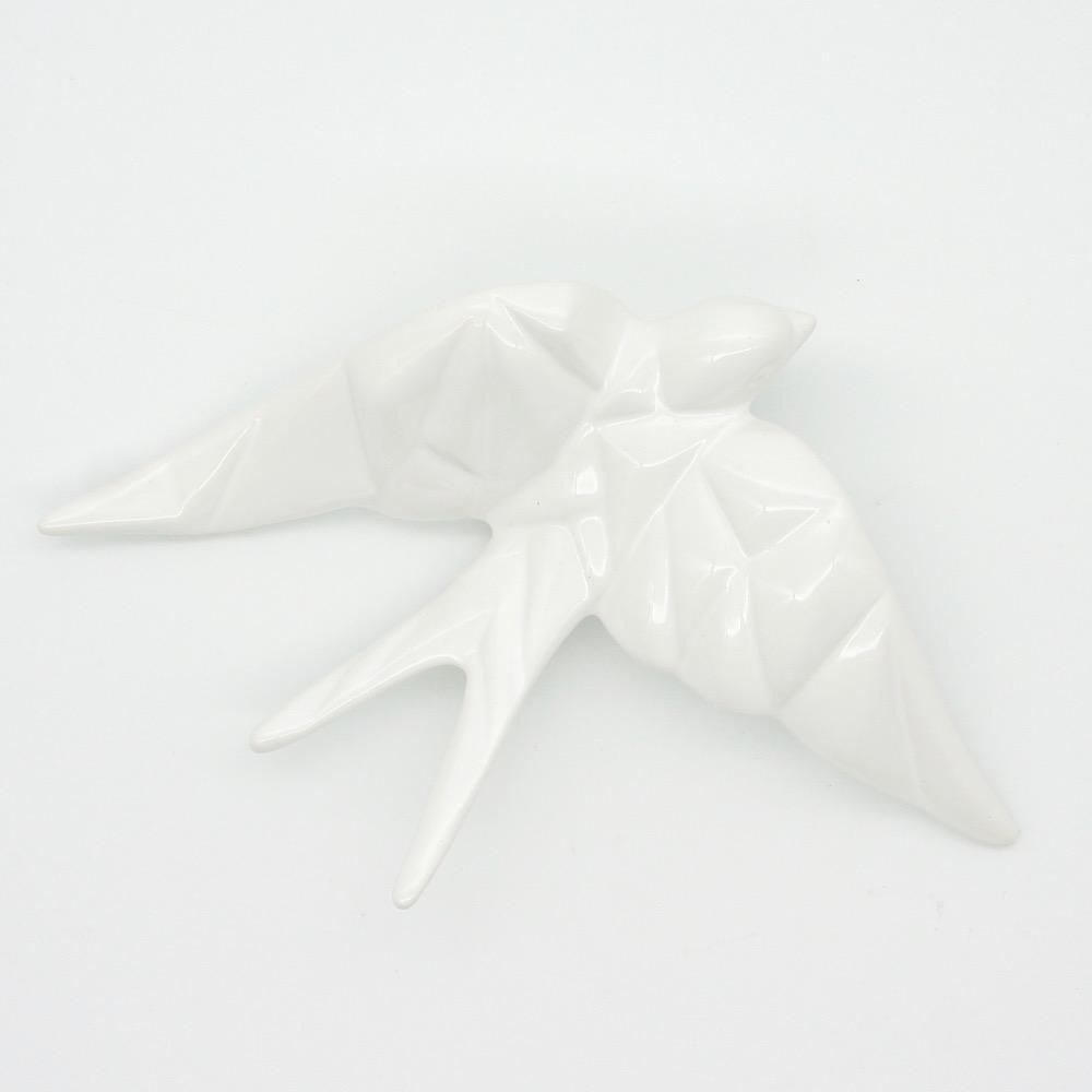 Ceramic Swallow Origami Style - White