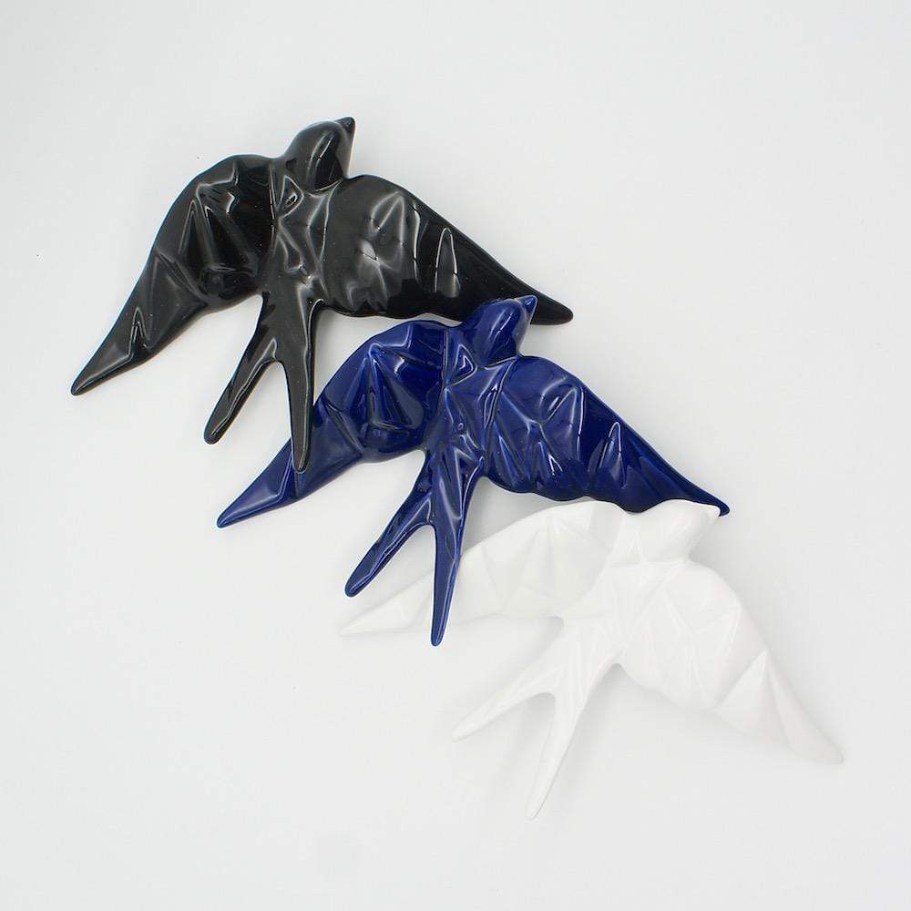 Ceramic Swallow Origami Style - White