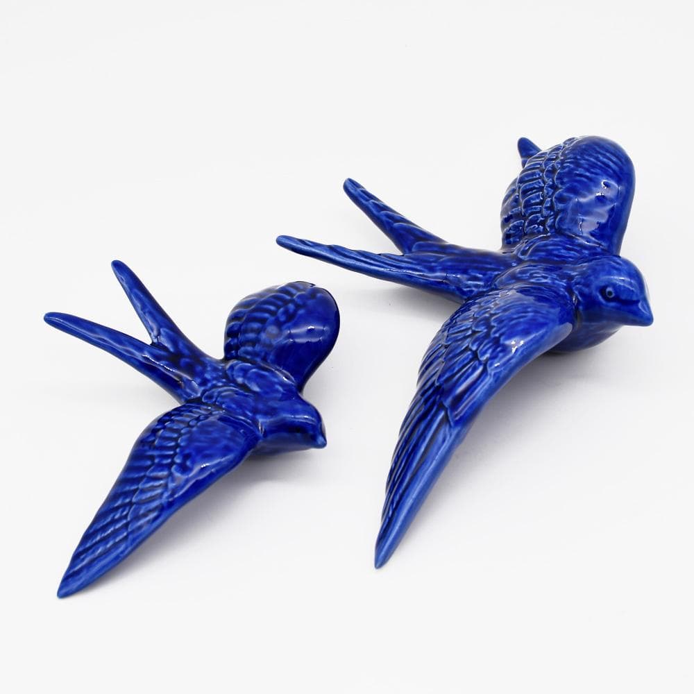 Ceramic swallow from Caldas da Rainha - Cobalt Blue