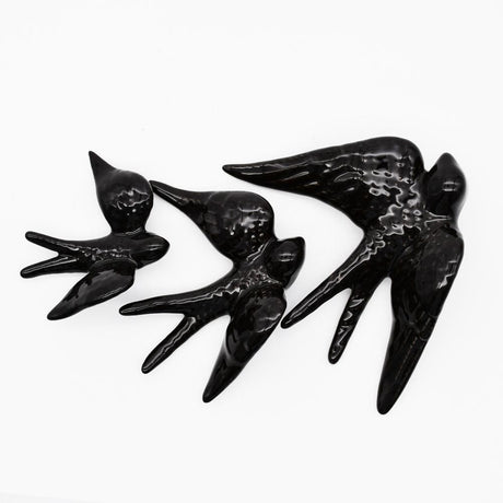 Traditional black ceramic swallow
