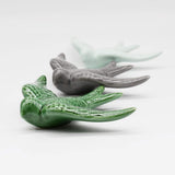 Hirondelle vert foncé en céramique I Produit artisanal du Portugal Hirondelle en céramique verte