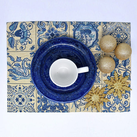 Lot de 2 Set de table Azulejos en tissu Set de table "Azulejos" - Lot de 2