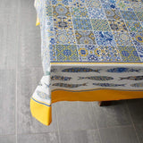 Sardinhas I Cotton Tablecloth - Yellow