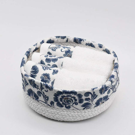 Panier en coton I Panier de salle de bains Panier en coton et ses 2 essuie mains