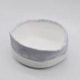 Panier en coton tressé blanc et gris I Produit portugais Panier en coton - Blanc et gris