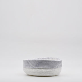 Panier en coton tressé blanc et gris I Produit portugais Panier en coton - Blanc et gris