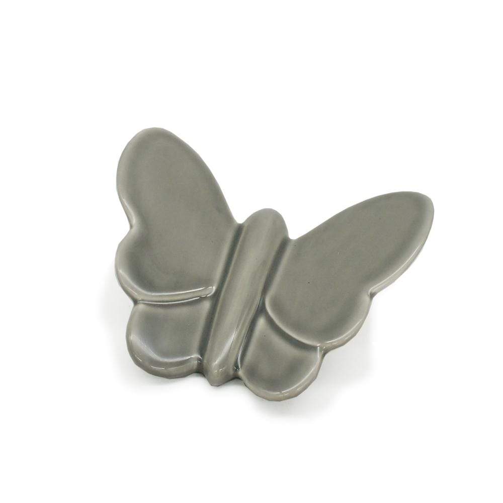 Papillon en céramique gris