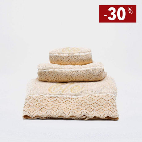 Parure de bain 600g fabriquée au Portugal I Finition crochet Parure de bain 600gr "Ile"