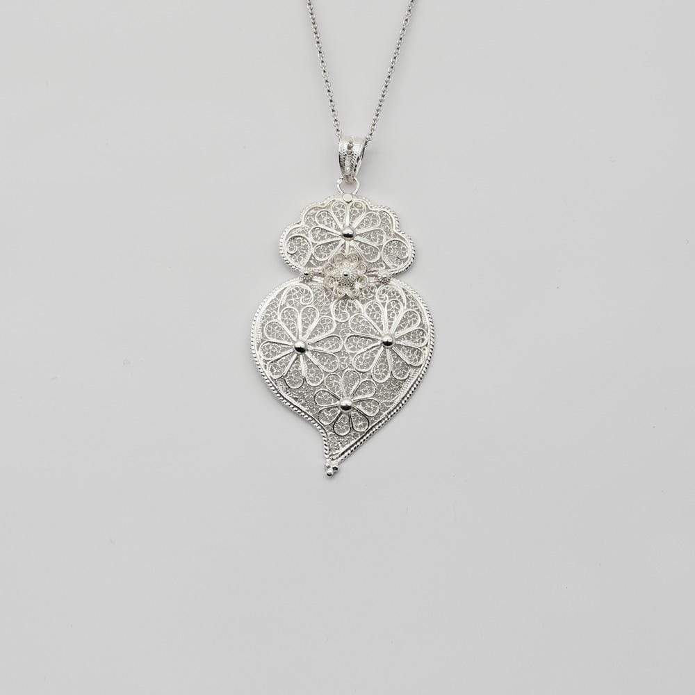 Coração de Viana I Silver filigree Pendant - 6 cm