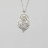 Coração de Viana I Silver filigree Pendant - 6 cm