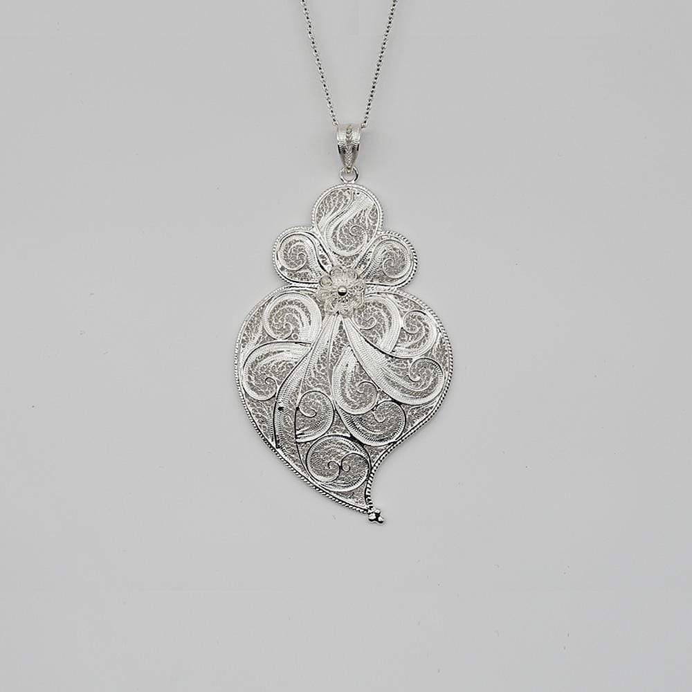 Coração de Viana - Pendentif en argent - 9 cm