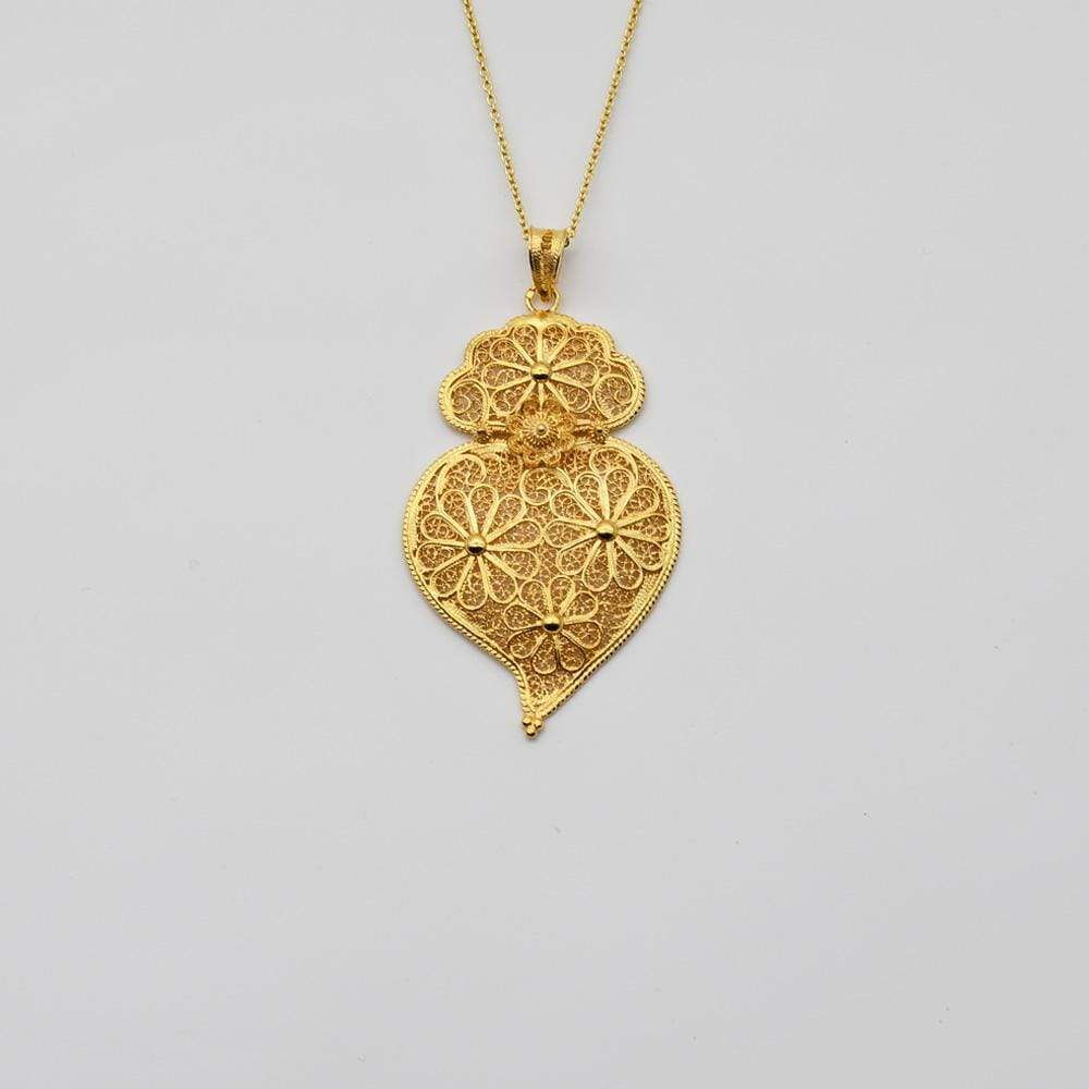 Coração de Viana I Silver filigree Pendant - 6 cm