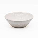 Petit saladier en céramique blanc I Motifs dentelles portugaises Saladier individuel "Flores" blanc - 19 cm