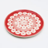 Petite assiette en céramique bleue I Motifs dentelles portugaises # DRAFT Assiette "Renda" rouge - 20 cm