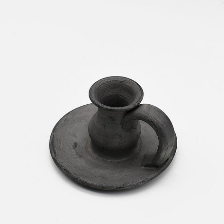 Pichet à eau Bilha de Rosca I Poterie noire de Bisalhães I Portugal Porte bougie en terre cuite noire de Bisalhães