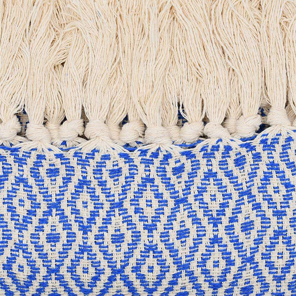 Plaid à franges en coton Bleu Cobalt Plaid à franges en coton 200x135 - Bleu Cobalt