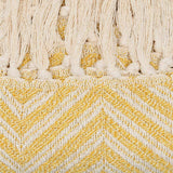 Plaid à franges en coton motifs chevrons jaune paille Plaid "chevrons" à franges en coton 200X135 - Jaune paille