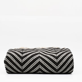 Plaid à franges en coton motifs chevrons noir Plaid "chevrons" à franges en coton 200X135 - Noir