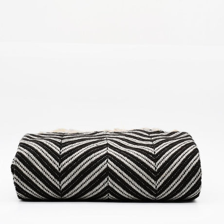 Plaid à franges en coton motifs chevrons noir Plaid "chevrons" à franges en coton 200X135 - Noir