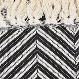 Plaid à franges en coton motifs chevrons noir Plaid "chevrons" à franges en coton 200X135 - Noir