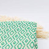 Plaid à franges en coton Vert et blanc cassé Plaid à franges en coton "Losango" 200x135 - Vert