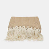 Cotton plaid 200x135 - Off-white and Beige
