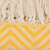 Plaid en coton aux couleurs vives I Artisanat du Portugal en ligne Plaid "chevrons" à franges en coton 200X135 - Jaune