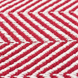 Herringbone I Cotton Fringed Blanket - Dark red