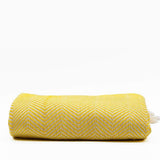 Plaid en coton motifs chevrons I Artisanat du Portugal en ligne Plaid en coton "Chevrons" 200X135 Jaune
