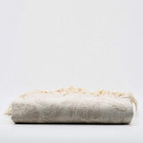 Plaid léger à franges en coton 170x120 - Beige