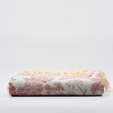 Plaid léger à franges en coton 170x120 - Rose