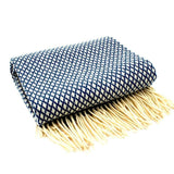 Blue and Beige wool plaid