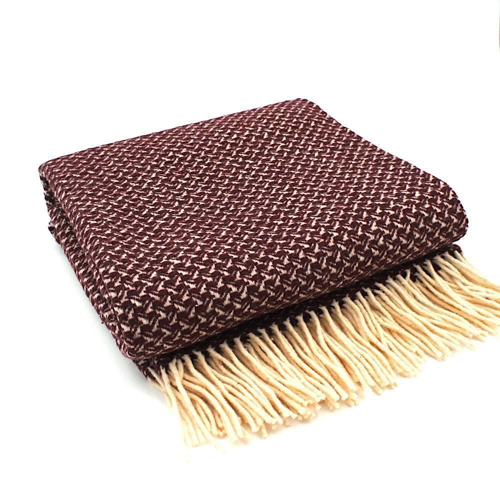 Bordeaux and Beige wool plaid
