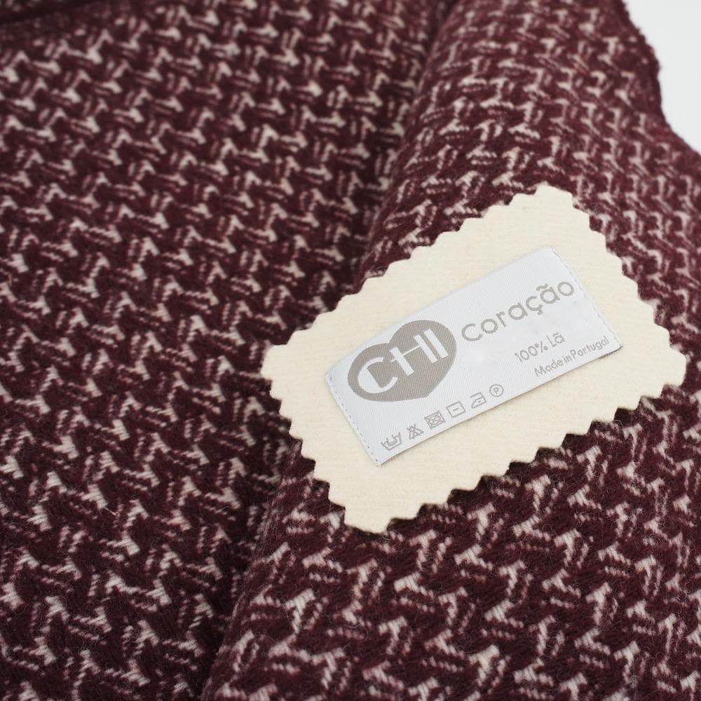 Bordeaux and Beige wool plaid