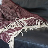 Bordeaux and Beige wool plaid