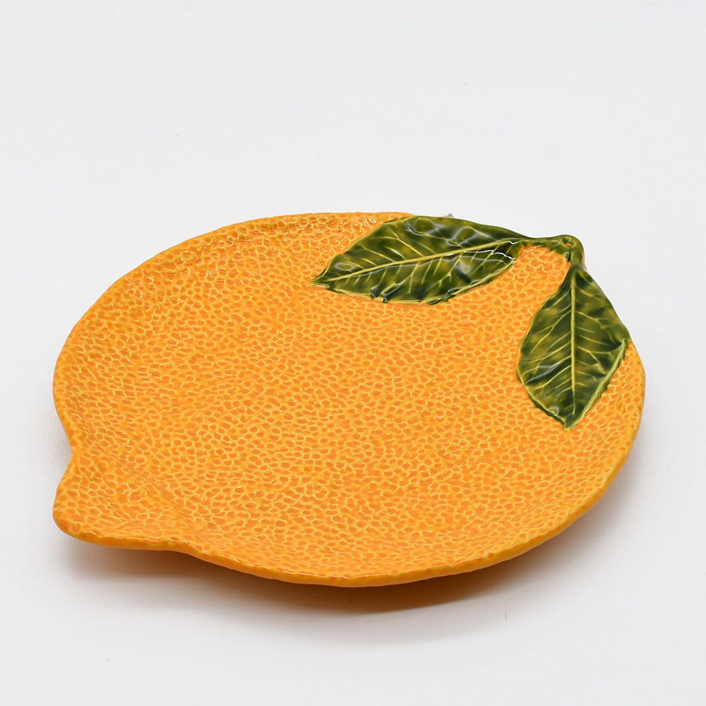 Plat creux en forme d'orange I Vaisselle artisanale du Portugal Assiette en céramique "Laranja" - 30cm