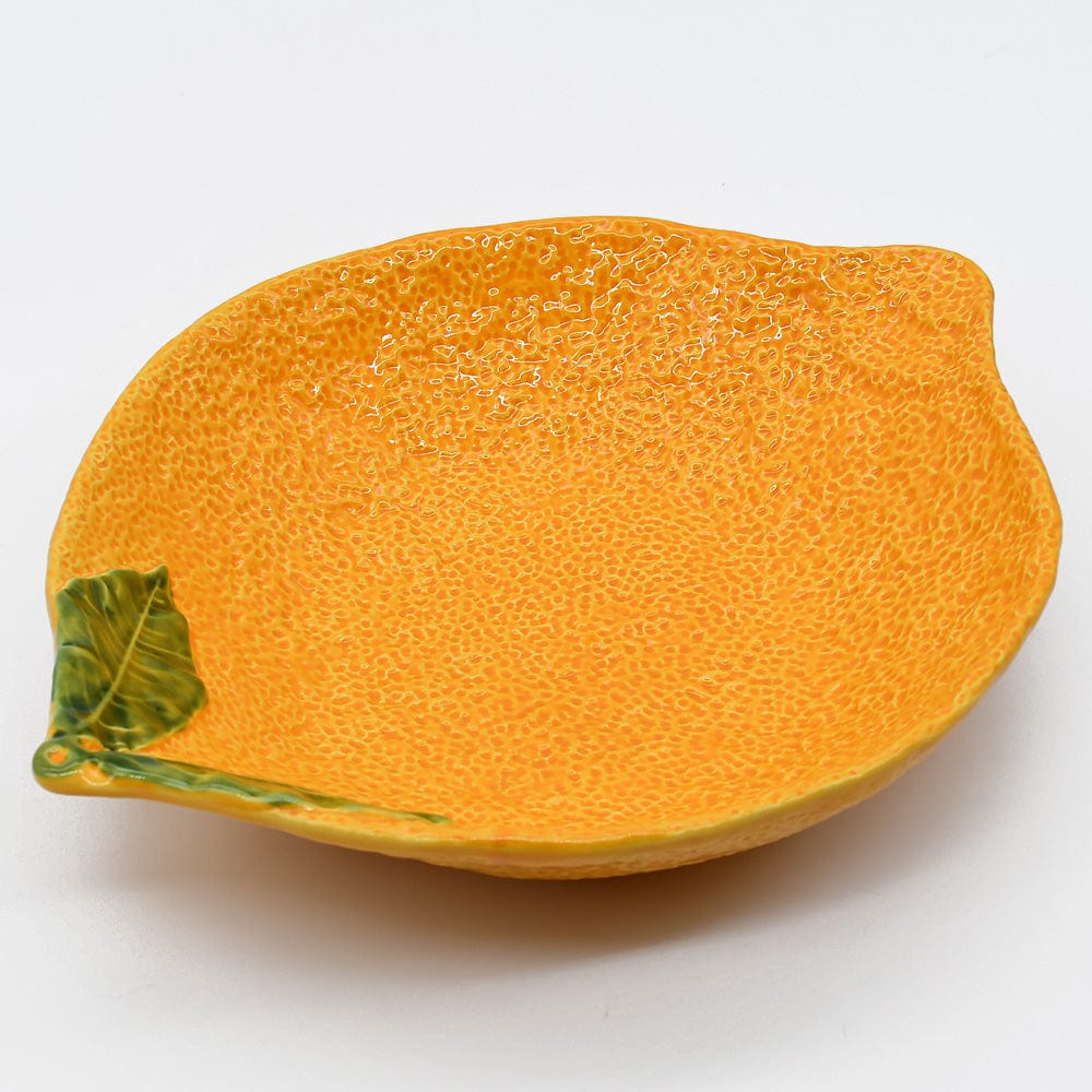 Plat creux en forme d'orange I Vaisselle artisanale du Portugal Plat creux en céramique "Laranja" - 36cm