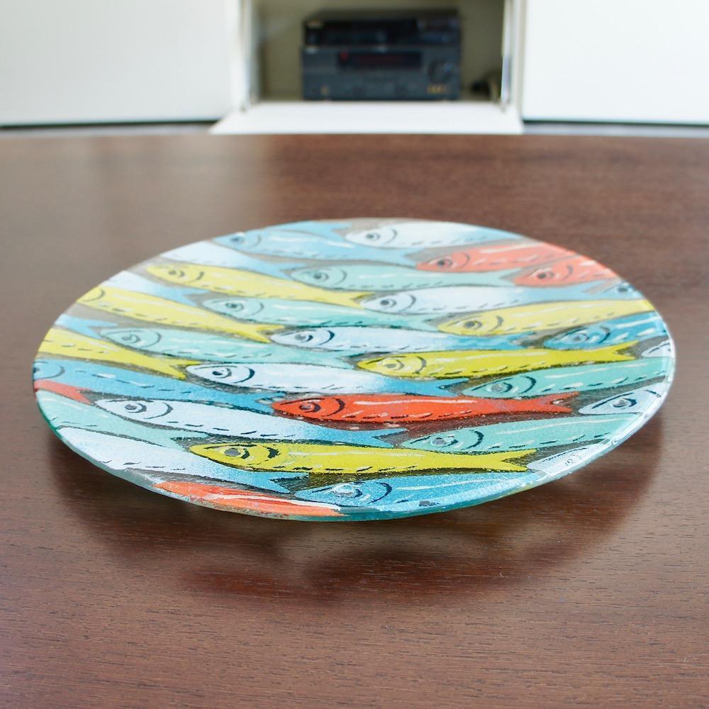 Large fused glass dish