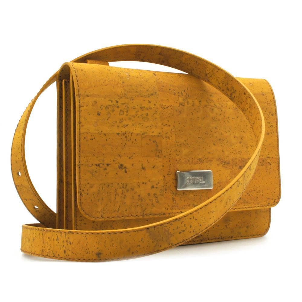 Yellow cork shoulder bag