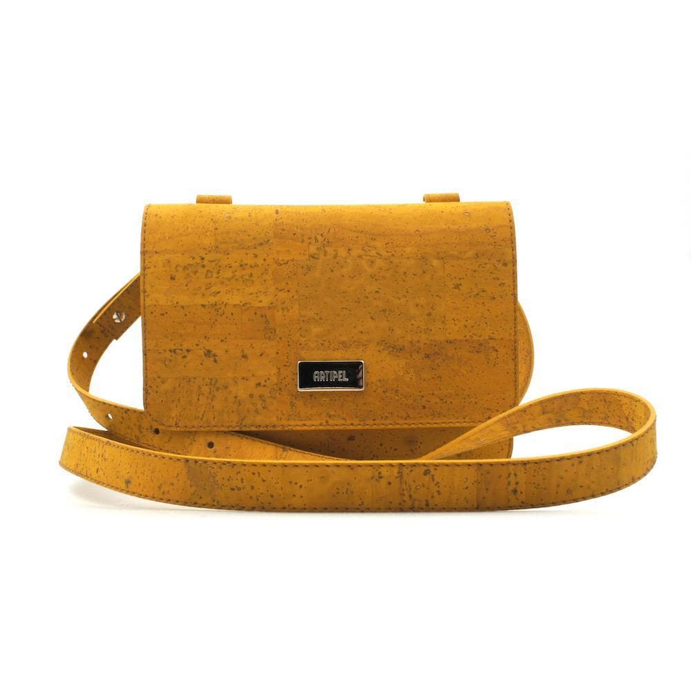 Yellow cork shoulder bag