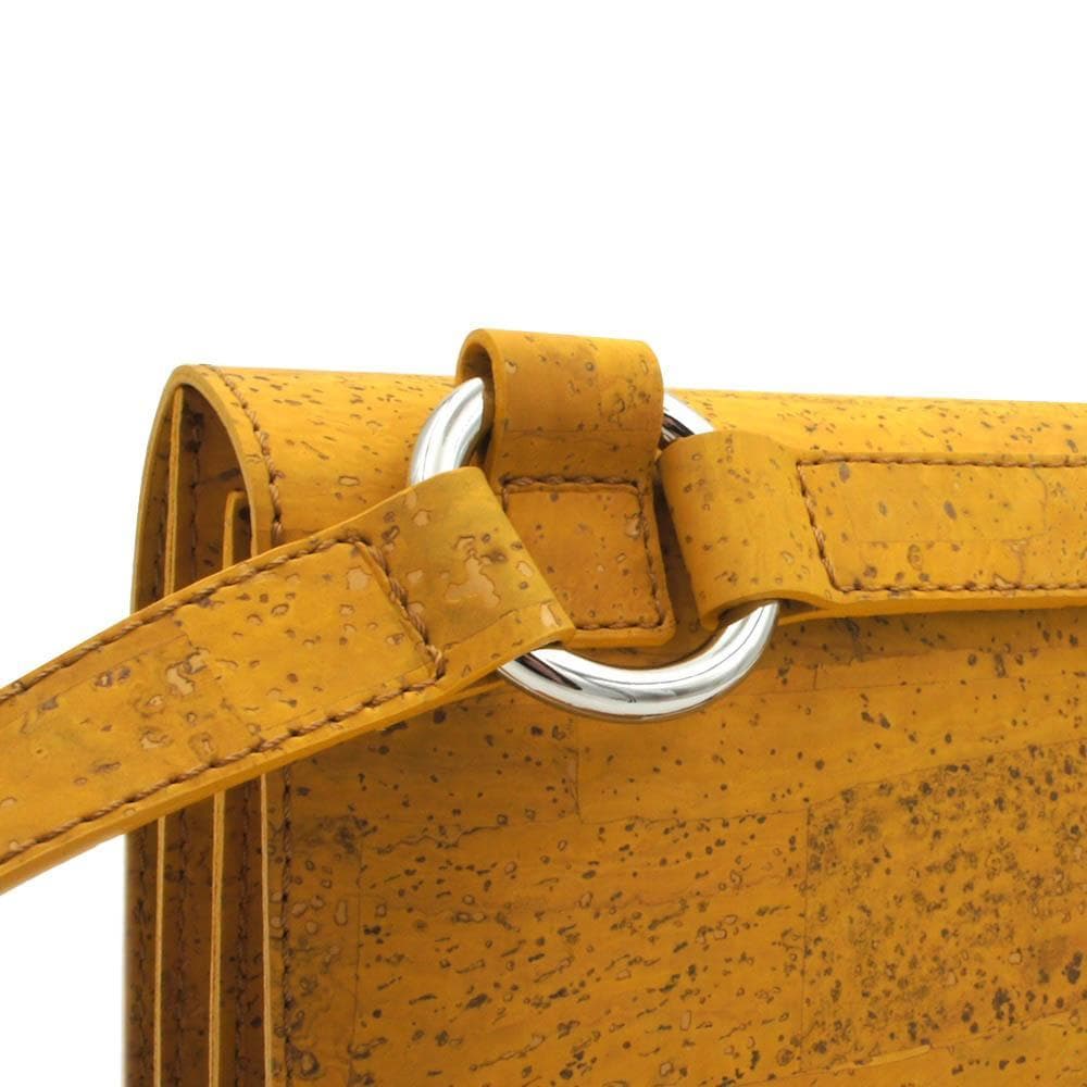 Yellow cork shoulder bag