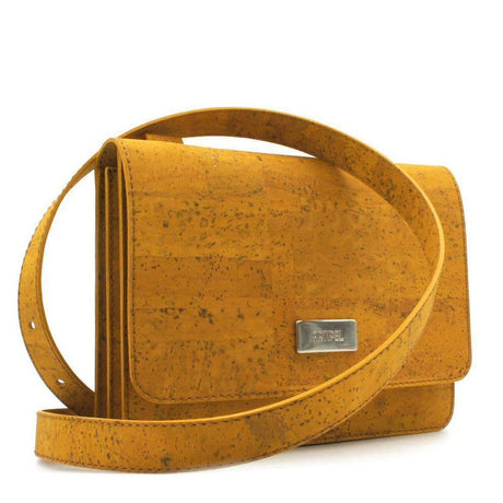 Yellow cork shoulder bag