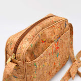 Cork clutch bag with shoulder strap