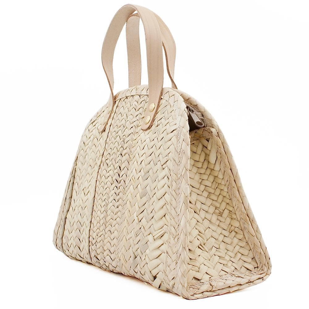 Braided straw handbag