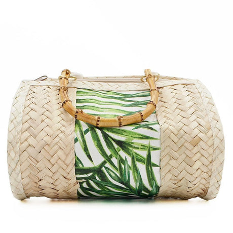 Braided straw handbag