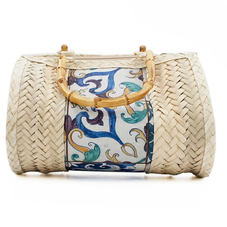 Braided straw handbag