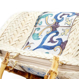 Braided straw handbag